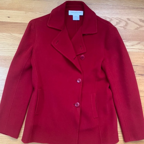 Jones New York Jackets & Blazers - Red Pea Coat